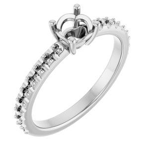 Sterling Silver 5.2 mm Round Ring Mounting – image 2