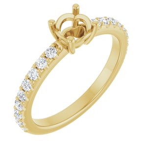 14K Yellow Gold 5.2 mm Round 1/3 CTW Lab-Grown Diamond Semi-Set Ring – image 2