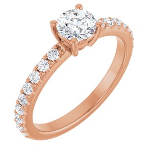 14K Rose Gold 5.2 mm Round Ring Mounting