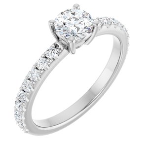 14K White Gold 5.2 mm Round Ring Mounting
