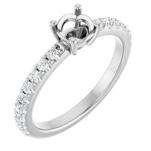 Platinum 5.2 mm Round 1/3 CTW Natural Diamond Semi-Set Ring – image 2