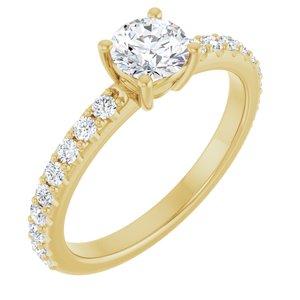 18K Yellow Gold 5.2 mm Round Ring Mounting