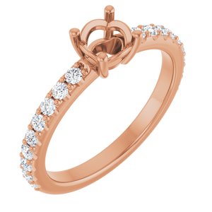 14K Rose Gold 5.2 mm Round 1/3 CTW Lab-Grown Diamond Semi-Set Ring – image 2