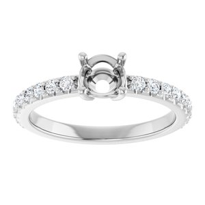 Sterling Silver 5.2 mm Round 1/3 CTW Natural Diamond Semi-Set Ring – image 6