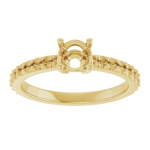 14K Yellow Gold 5.2 mm Round Ring Mounting – image 6