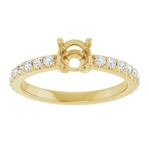 14K Yellow Gold 5.2 mm Round 1/3 CTW Lab-Grown Diamond Semi-Set Ring – image 6