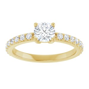 14K Yellow Gold 5.2 mm Round 1/3 CTW Natural Diamond Semi-Set Ring – image 5