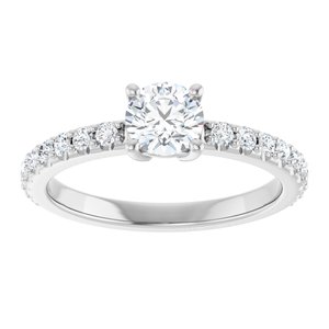 14K X1 White Gold 5.2 mm Round Ring Mounting – image 5