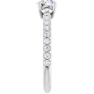 14K White Gold 5.2 mm Round 1/3 CTW Lab-Grown Diamond Semi-Set Ring – image 7