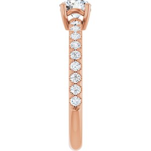 14K Rose Gold 5.2 mm Round Ring Mounting – image 7