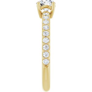 14K Yellow Gold 5.2 mm Round Ring Mounting – image 7