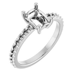 Continuum Sterling Silver 7x5 mm Emerald Ring Mounting – image 2