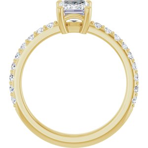 14K Yellow Gold 7x5 mm Emerald Ring Mounting – image 3