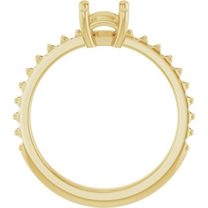 14K Yellow Gold 7x5 mm Emerald Ring Mounting – image 4