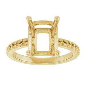 18K Yellow Gold 10x8 mm Emerald Ring Mounting – image 6