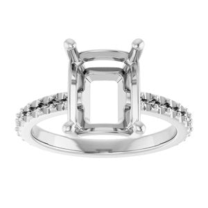 Sterling Silver 10x8 mm Emerald Ring Mounting – image 6