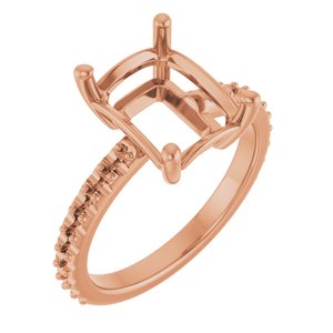 18K Rose Gold 10x8 mm Emerald Ring Mounting – image 2
