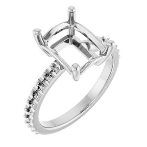 14K X1 White Gold 10x8 mm Emerald Ring Mounting – image 2