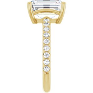18K Yellow Gold 10x8 mm Emerald Ring Mounting – image 7