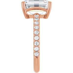 18K Rose Gold 10x8 mm Emerald Ring Mounting – image 7