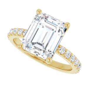 18K Yellow Gold 10x8 mm Emerald Ring Mounting – image 8