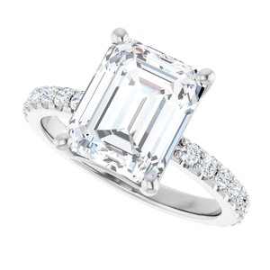 Platinum 10x8 mm Emerald Ring Mounting – image 8