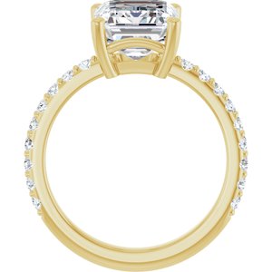 18K Yellow Gold 10x8 mm Emerald Ring Mounting – image 3