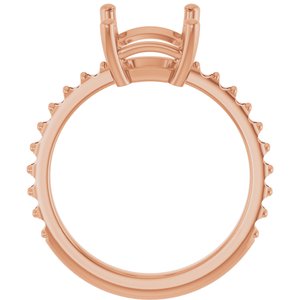 14K Rose Gold 10x8 mm Emerald Ring Mounting – image 4