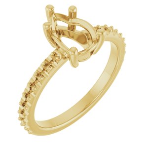 10K Yellow Gold 9x6 mm Pear Ring Mounting – image 2