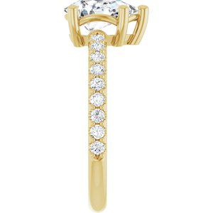 14K Yellow Gold 9x6 mm Pear Ring Mounting – image 7