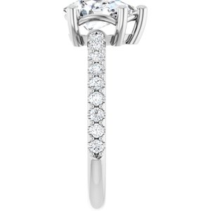 18K White Gold 9x6 mm Pear Ring Mounting – image 7