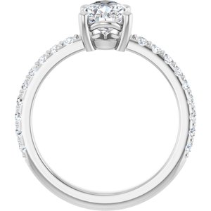 18K White Gold 9x6 mm Pear Ring Mounting – image 3