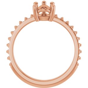 14K Rose Gold 9x6 mm Pear Ring Mounting – image 4