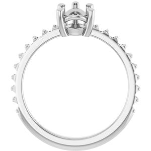 14K X1 White Gold 9x6 mm Pear Ring Mounting – image 4