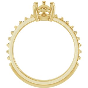 10K Yellow Gold 9x6 mm Pear Ring Mounting – image 4