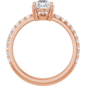 14K Rose Gold 9x6 mm Pear Ring Mounting – image 3