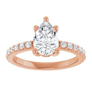 14K Rose Gold 9x6 mm Pear Ring Mounting – image 5
