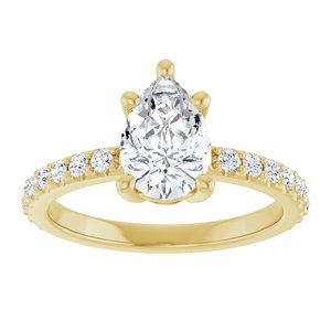 10K Yellow Gold 9x6 mm Pear Ring Mounting – image 5