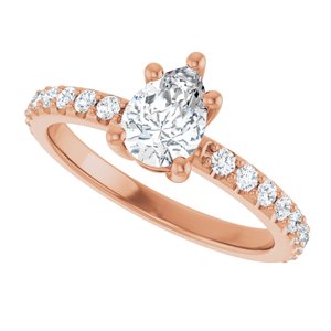 10K Rose Gold 7x5 mm Pear Ring Mounting – image 8