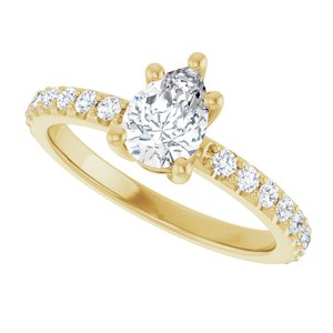 14K Yellow Gold 7x5 mm Pear Ring Mounting – image 8