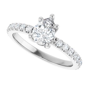 14K White Gold 7x5 mm Pear Ring Mounting – image 8