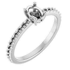Platinum 6x4 mm Oval Ring Mounting – image 2
