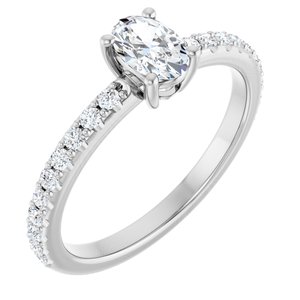 Platinum 6x4 mm Oval Ring Mounting