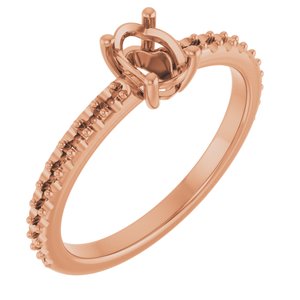 10K Rose Gold 6x4 mm Oval Ring Mounting – image 2
