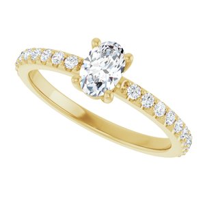 14K Yellow Gold 6x4 mm Oval Ring Mounting – image 8