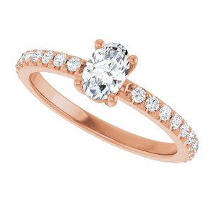 18K Rose Gold 6x4 mm Oval Ring Mounting – image 8