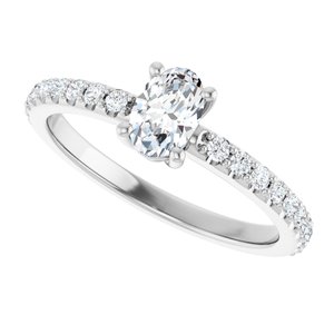 Platinum 6x4 mm Oval Ring Mounting – image 8
