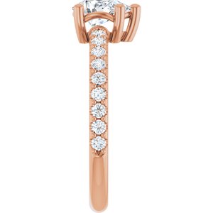 10K Rose Gold 7x5 mm Pear Ring Mounting – image 7