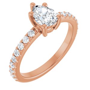 10K Rose Gold 7x5 mm Pear Ring Mounting