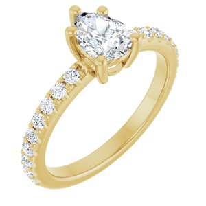 18K Yellow Gold 7x5 mm Pear Ring Mounting